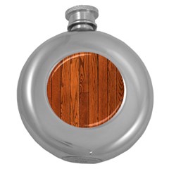 Oak Planks Round Hip Flask (5 Oz)