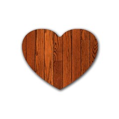 Oak Planks Rubber Coaster (heart) 