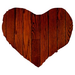 Oak Planks Large 19  Premium Flano Heart Shape Cushions