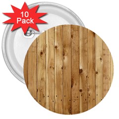 Light Wood Fence 3  Buttons (10 Pack) 