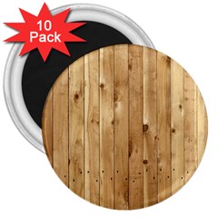 Light Wood Fence 3  Magnets (10 Pack) 