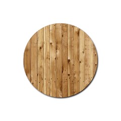 Light Wood Fence Rubber Coaster (round)  by trendistuff