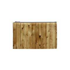 Light Wood Fence Cosmetic Bag (small)  by trendistuff