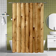 Light Wood Fence Shower Curtain 48  X 72  (small)  by trendistuff