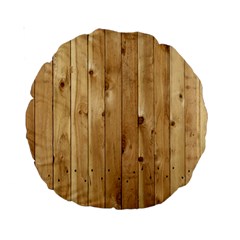 Light Wood Fence Standard 15  Premium Round Cushions by trendistuff