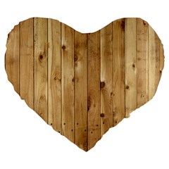 Light Wood Fence Large 19  Premium Heart Shape Cushions