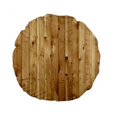 Light Wood Fence Standard 15  Premium Flano Round Cushions