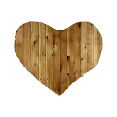 Light Wood Fence Standard 16  Premium Flano Heart Shape Cushions