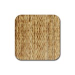 LIGHT BEIGE BAMBOO Rubber Coaster (Square) 