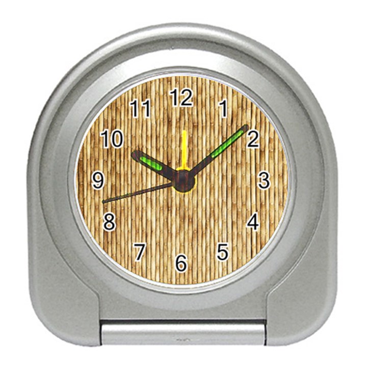 LIGHT BEIGE BAMBOO Travel Alarm Clocks