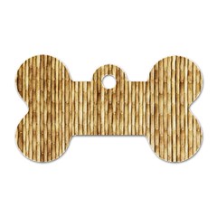 Light Beige Bamboo Dog Tag Bone (two Sides)