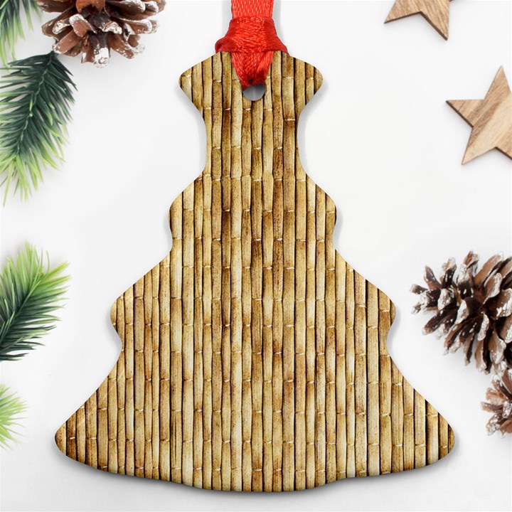 LIGHT BEIGE BAMBOO Christmas Tree Ornament (2 Sides)