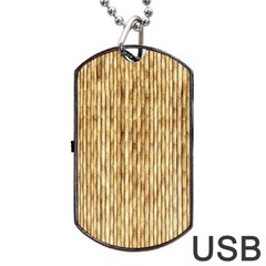 Light Beige Bamboo Dog Tag Usb Flash (one Side)