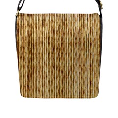 Light Beige Bamboo Flap Messenger Bag (l) 