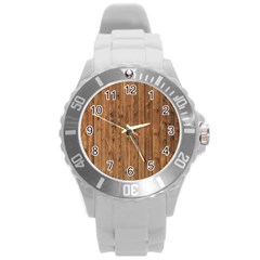 Knotty Wood Round Plastic Sport Watch (l)