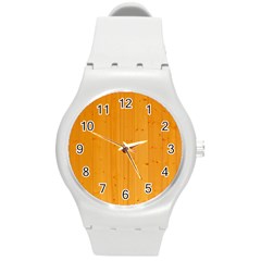 Honey Maple Round Plastic Sport Watch (m) by trendistuff