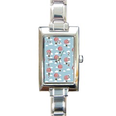 Hot Air Balloon Rectangle Italian Charm Watches