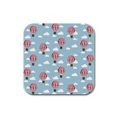 Hot Air Balloon Rubber Square Coaster (4 Pack) 