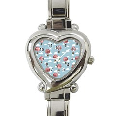 Hot Air Balloon Heart Italian Charm Watch