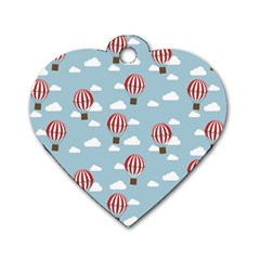 Hot Air Balloon Dog Tag Heart (two Sides)