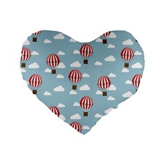 Hot Air Balloon Standard 16  Premium Heart Shape Cushions by Kathrinlegg