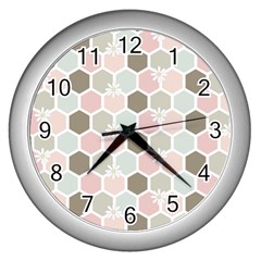 Spring Bee Wall Clocks (silver)  by Kathrinlegg