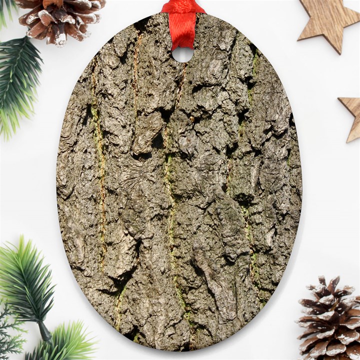 GREY TREE BARK Ornament (Oval) 