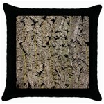 GREY TREE BARK Throw Pillow Cases (Black)