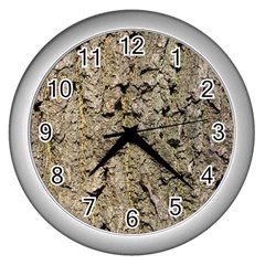 Grey Tree Bark Wall Clocks (silver) 