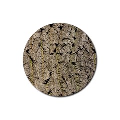 Grey Tree Bark Rubber Coaster (round)  by trendistuff