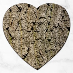 Grey Tree Bark Jigsaw Puzzle (heart) by trendistuff