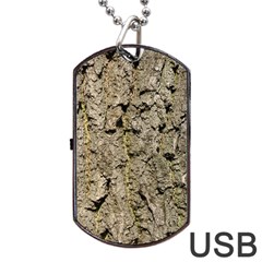 Grey Tree Bark Dog Tag Usb Flash (two Sides) 