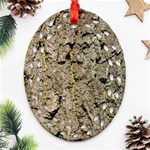 GREY TREE BARK Oval Filigree Ornament (2-Side)  Front