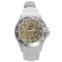 Grey Tree Bark Round Plastic Sport Watch (l) by trendistuff