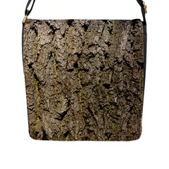 Grey Tree Bark Flap Messenger Bag (l)  by trendistuff