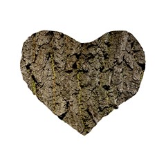 Grey Tree Bark Standard 16  Premium Flano Heart Shape Cushions by trendistuff