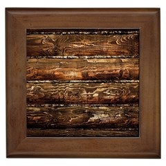 Dark Stained Wood Wall Framed Tiles