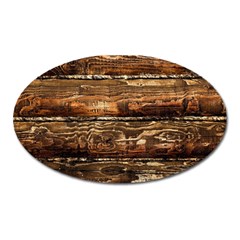 Dark Stained Wood Wall Oval Magnet by trendistuff