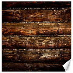 Dark Stained Wood Wall Canvas 20  X 20   by trendistuff