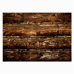 Dark Stained Wood Wall Large Glasses Cloth