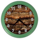 DARK STAINED WOOD WALL Color Wall Clocks Front