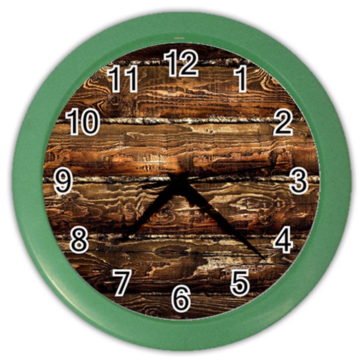 DARK STAINED WOOD WALL Color Wall Clocks