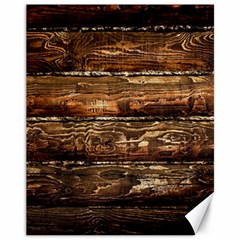 Dark Stained Wood Wall Canvas 11  X 14   by trendistuff