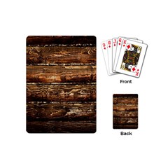 Dark Stained Wood Wall Playing Cards (mini)  by trendistuff