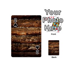 Dark Stained Wood Wall Playing Cards 54 (mini)  by trendistuff