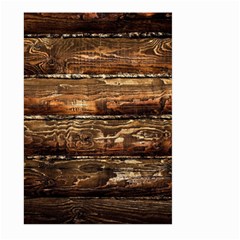 Dark Stained Wood Wall Large Garden Flag (two Sides)