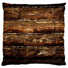 Dark Stained Wood Wall Large Cushion Cases (two Sides) 