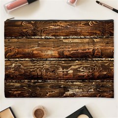 Dark Stained Wood Wall Cosmetic Bag (xxxl)  by trendistuff