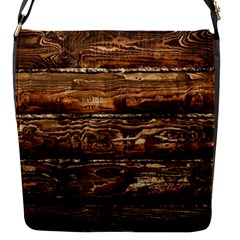 Dark Stained Wood Wall Flap Messenger Bag (s)