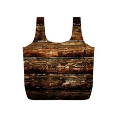 Dark Stained Wood Wall Full Print Recycle Bags (s)  by trendistuff